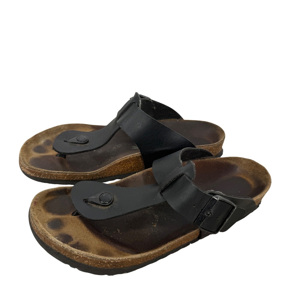 Birkenstock Gizeh Black Birko-Flor Thong Sandals Cork Footbed Men 41 L10 M8
